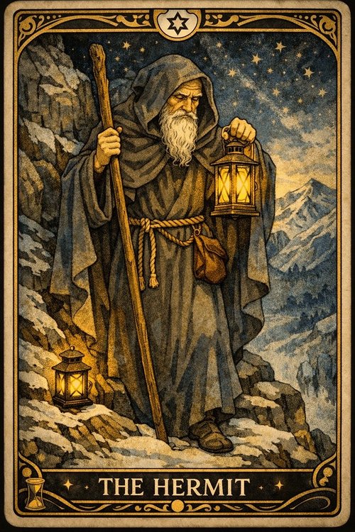 The Hermit card from the Lantern Deck